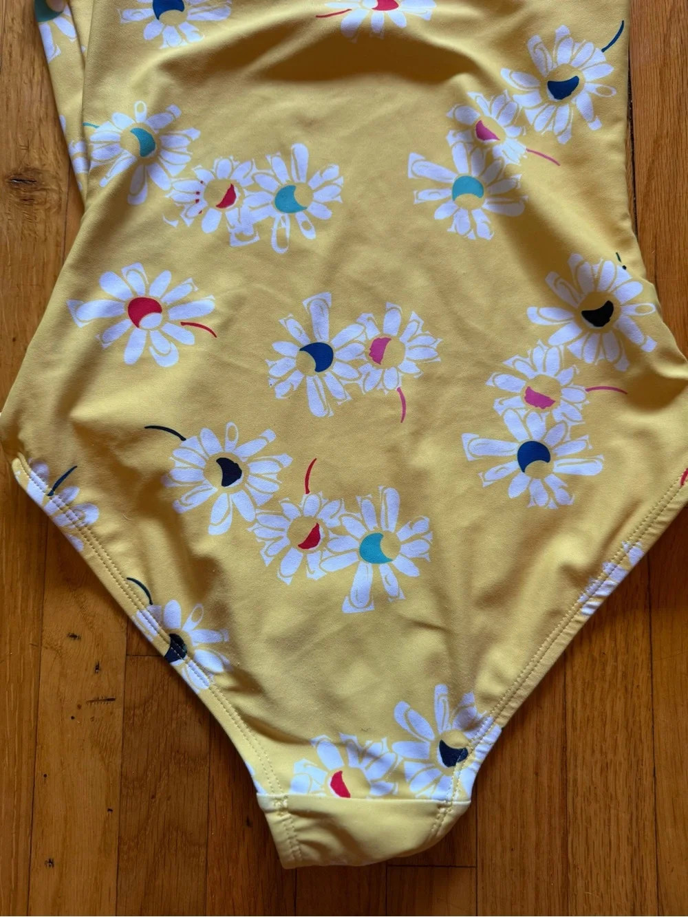 Hanna Andersson Girls' Yellow Daisy One-Piece Swimsuit with Shoulder Ties